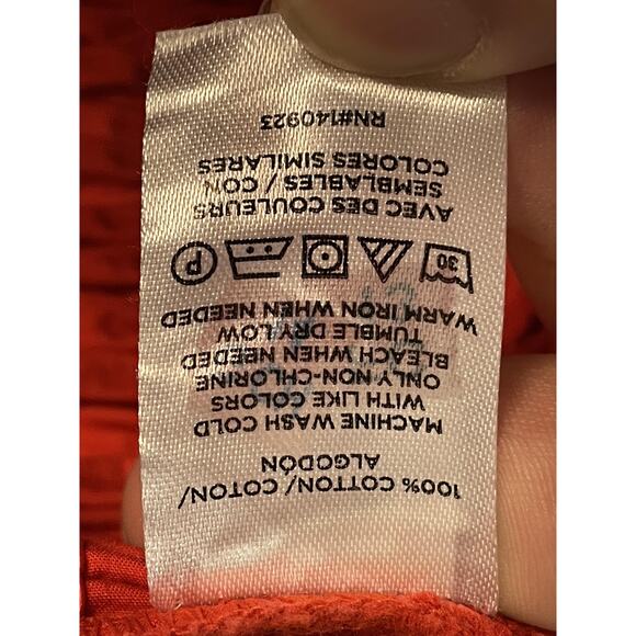 LOFT Skirt Womens Large Orange Smocked Waist Maxi 100% Cotton Summer Flowy Beach - Picture 6 of 7